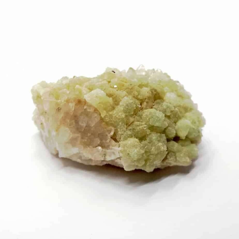 Prehnite Drusa Naturale Su Cristallo Di Rocca Quarzo Ialino