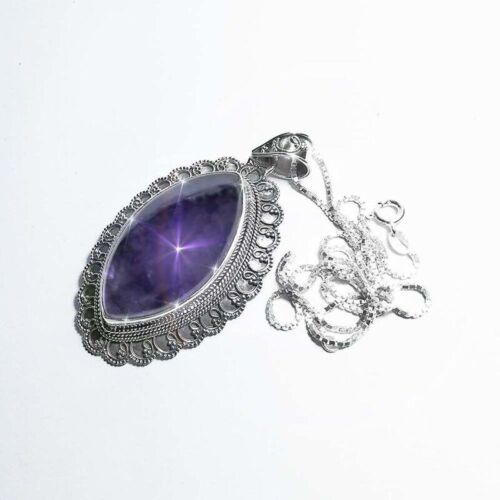 Ciondolo Ametista Marquise Argento con Collana 1124