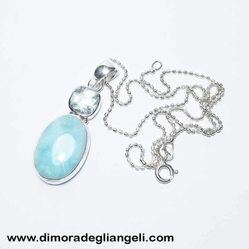 Ciondolo Larimar Topazio Argento 1480