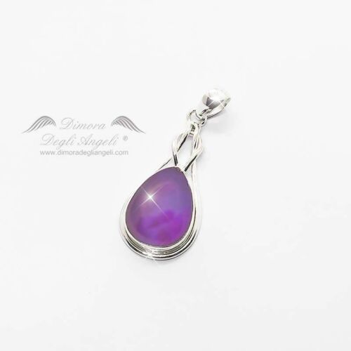 Ametista Viola Ciondolo cabochon in Argento 2184