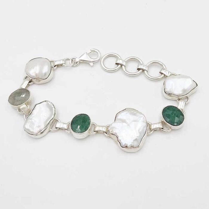 Bracciale Perle Smeraldi 3084