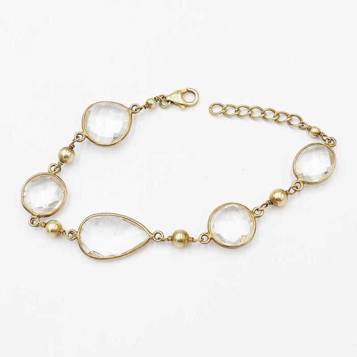 Quarzo Ialino Bracciale Argento Dorato 3120